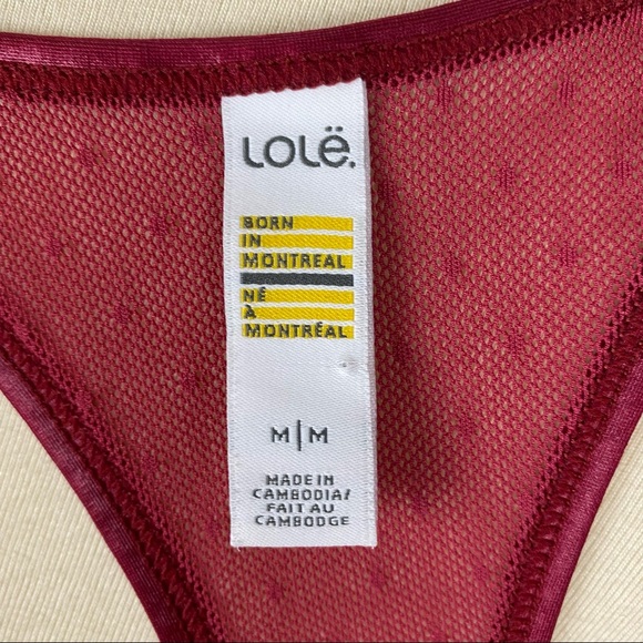 LOLE Red Polka Dot Mesh Racerback Yoga Tank Top - Size M - Picture 5 of 6